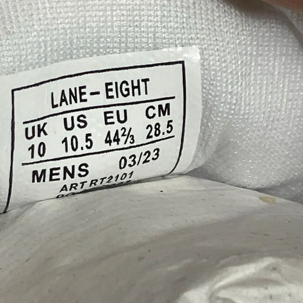 Lane-Eight Sneakers Mens 10.5 White Relay Trainer Athleisure Gym Classic Running